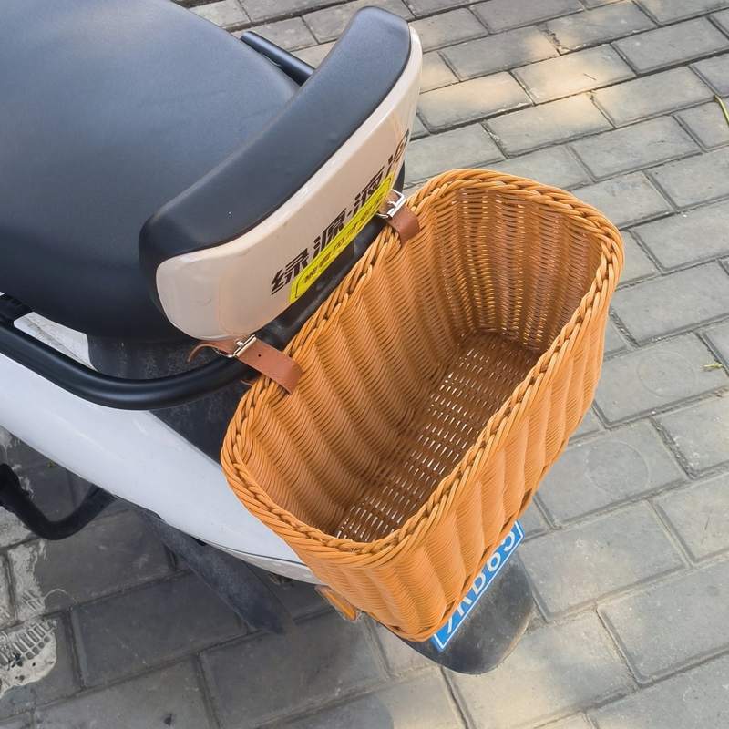 儿童自行车车篮复古编织篮筐车筐篓溜车平衡娃车篮子配件车前