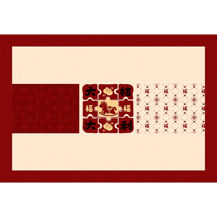 2026新款高端大气入户门地垫马年红色高级脚垫玄关大门口进门地毯