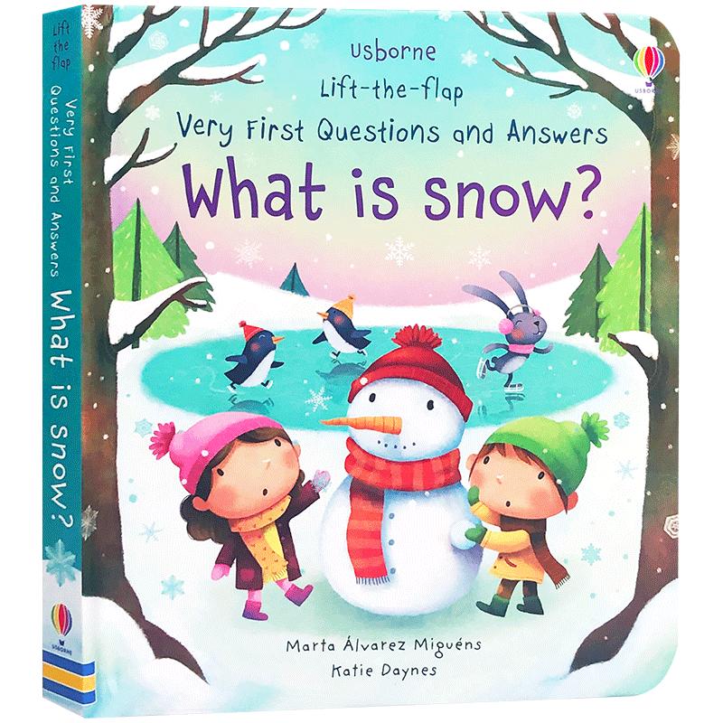 Usborne出品 Lift The Flap Questions and Answers What is Snow 雪是什么 问与答翻翻书 英文原版绘本 早教书科普科学