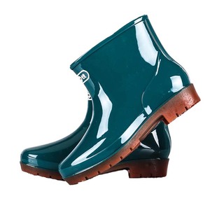 双钱雨鞋女式短筒水鞋男款成人胶鞋牛筋防水雨靴四季时尚防滑水靴