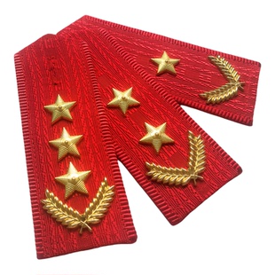 红色保安肩牌金属肩章硬简章物业肩衔五角星麦穗鼓团乐队表演
