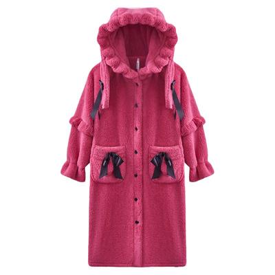 居家舒适女士睡袍红豆居家服