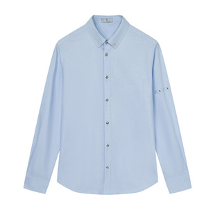 【100%新疆长绒棉】衬衫男长袖经典纽扣领牛津纺休闲男士衬衣