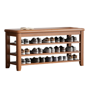 全实木多层鞋柜家用入户门口可坐换鞋凳室内不占空间收纳储物柜子