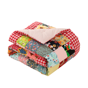 中大童手工纯棉花百家被盖毯夏季薄款夏凉被幼儿园冬季百福被成品