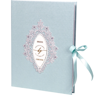 甄禧印记烫金高端个性客制香港结婚证书套A4客制出生证套誓言册