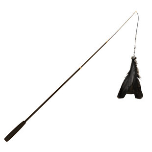逗猫棒长杆可伸缩钢丝1.8m超长钓鱼竿耐咬羽毛带铃铛猫咪玩具用品