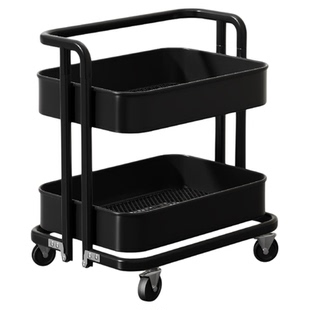 佳帮手金属书包书本置物架折叠移动小推车桌下收纳带轮放置架书架