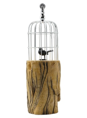 新中式现代软装饰品酒店样板房间客厅玄关电视柜摆件金属鸟笼摆设