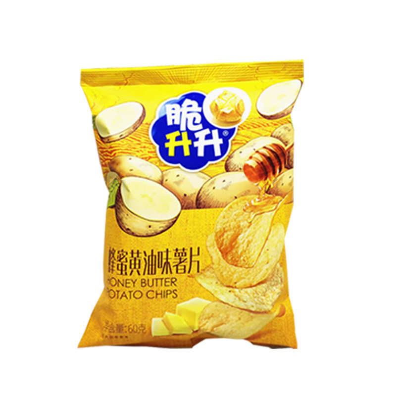 脆升升蜂蜜黄油味薯片60g非膨化食品零食大礼包休闲追剧小吃零食