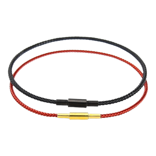 银祺手绳1.5mm细款编织钢丝手链绳红黑色简约小孔转运串珠替换绳