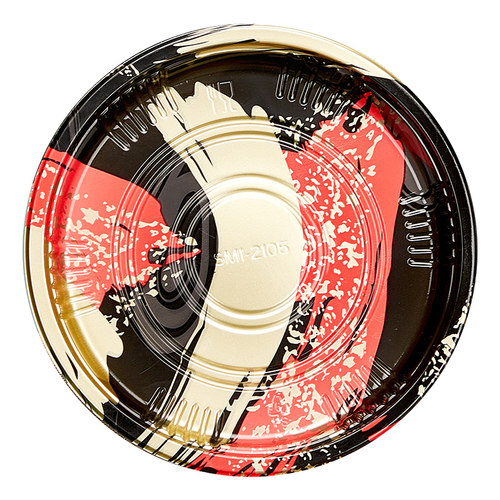 寿司打包圆盘工厂一次性包装摆摊专用三文鱼刺身拼盘商用塑料盒子