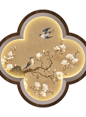 玉兰花装饰画新中式挂画