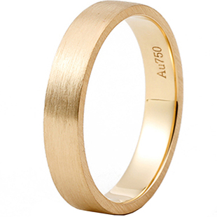 情侣戒指男女一对戒18K黄金白金玫瑰金彩金简约光圈结婚素戒拉丝