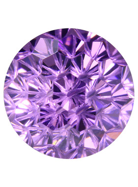 紫晶色高碳钻烟花切圆形裸石 耳钉配钻CZ锆石紫色爆闪菊花切面