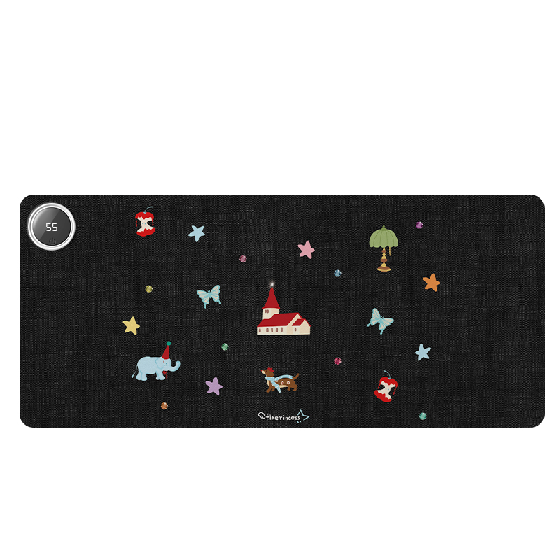 火公主可爱小动物加热鼠标垫超大办公室桌面冬天发热暖桌垫学生作业写字桌垫暖手防水电脑键盘垫女生宿舍恒温