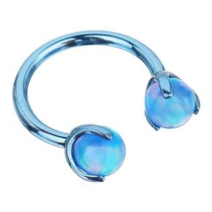 Shinma F-136钛合金果冻澳宝流光爆闪耳环耳钉唇环鼻中隔马蹄穿刺