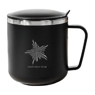 沃德百惠不锈钢马克杯上班族专用咖啡杯带盖随手杯隔热防烫喝水杯