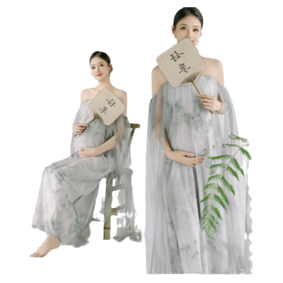 新中式孕妇复古摄影抹胸裙礼服