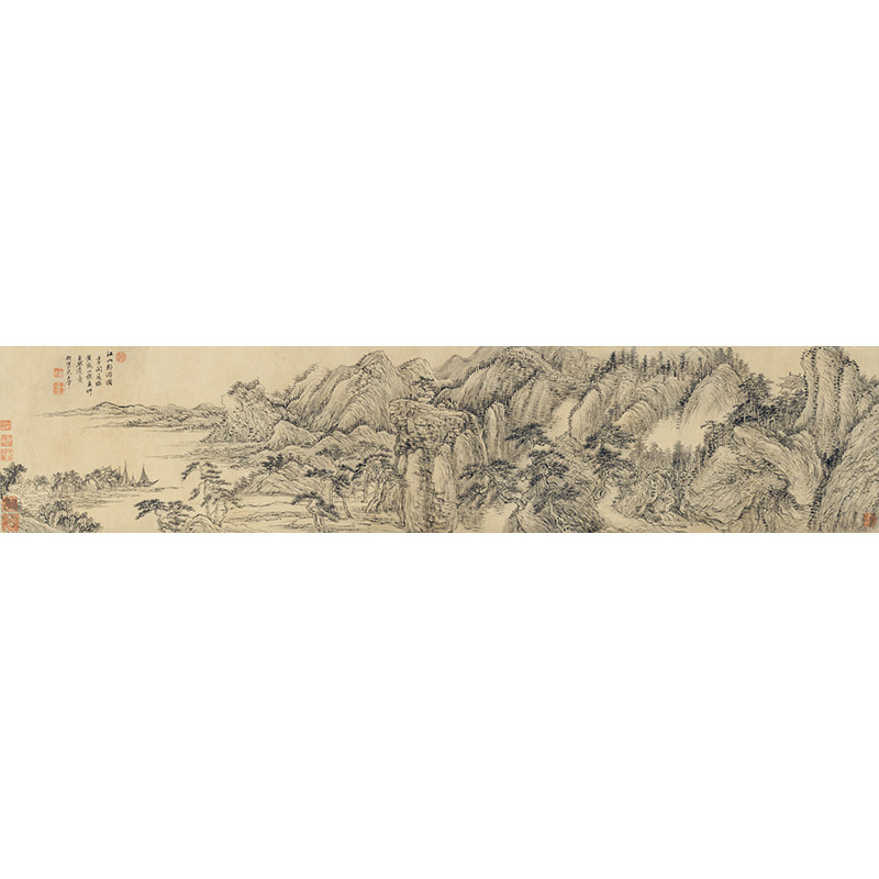 名画高清复制清代王翚江山卧游图国画山水画艺术微喷字画装饰画