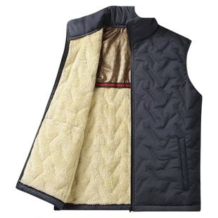 羊羔绒马甲男款秋冬季2025新款背心加绒加厚男士坎肩马夹外套男款