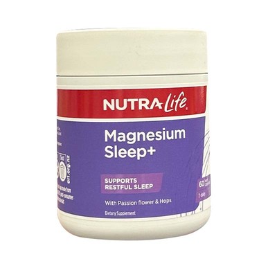 新西兰直邮Nutralife纽乐镁助眠片 睡镁人草本植物矿物镁胶囊60粒