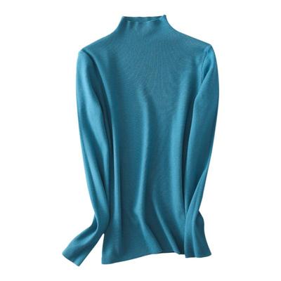 半高领修身短款羊绒针织衫