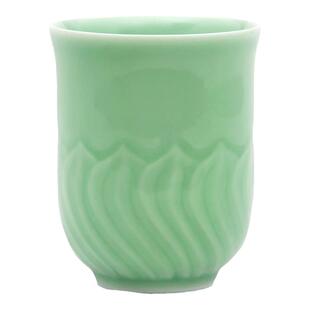 龙泉青瓷手工莲花茶杯水杯陶瓷随手杯办公杯茶具茶杯套装透光单杯