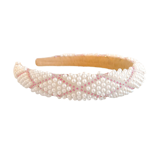 儿童压发珍珠水钻发箍女童头箍小学生防滑高颅顶不勒头小公主发饰