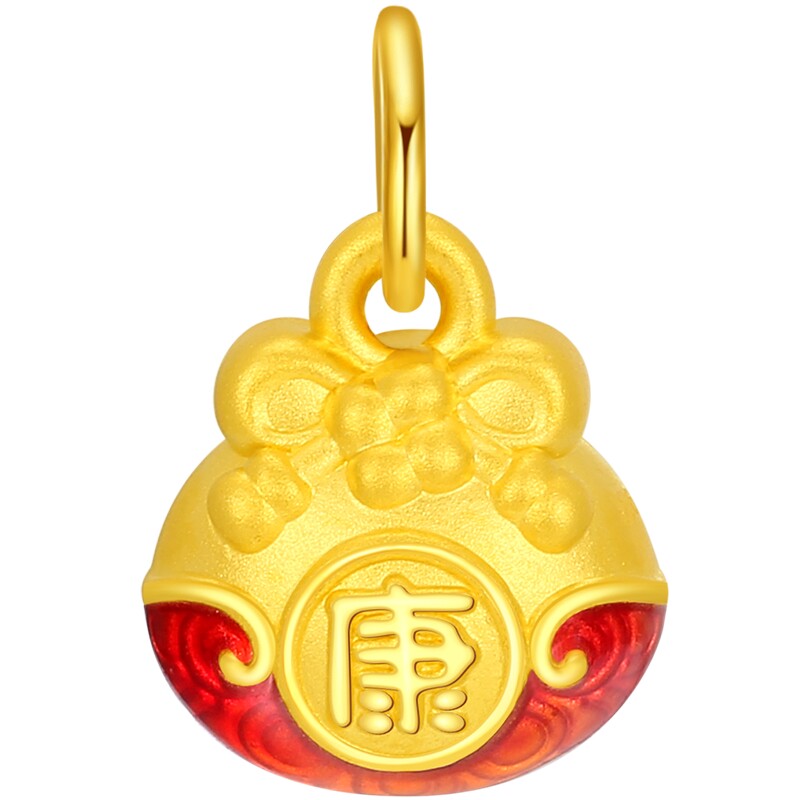 潮宏基趣玩黄金挂坠足金周岁礼吊坠转运串珠5D硬金周岁礼物送宝宝