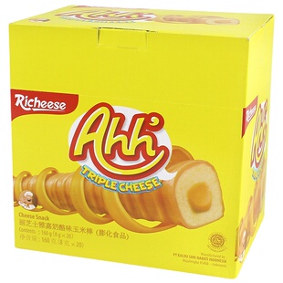 印尼进口零食品丽芝士nabati雅嘉奶酪味芝士玉米棒整盒装20根160g