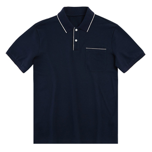 意式优雅老钱 高端桑蚕丝羊毛棉珠地面料 男士短袖POLO衫 DAT944