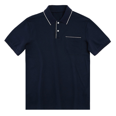 高端桑蚕丝羊毛棉珠地男士POLO衫