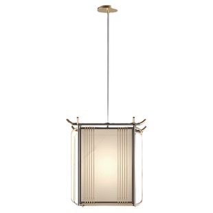 简约新中式禅意飞檐金属吊灯餐厅书房茶室玄关过道样板房装饰灯具