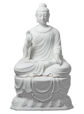 戴玉堂林建平陶瓷摆件《古莲座如来》释迦牟尼佛像家用供奉客厅