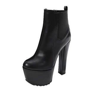 2025年秋季新款防水台厚底马丁靴英伦风复古16CM高跟增高时尚女鞋