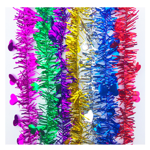 圣诞节日装饰彩条彩带拉花七彩色毛条幼儿园舞蹈装扮丝带婚庆婚房