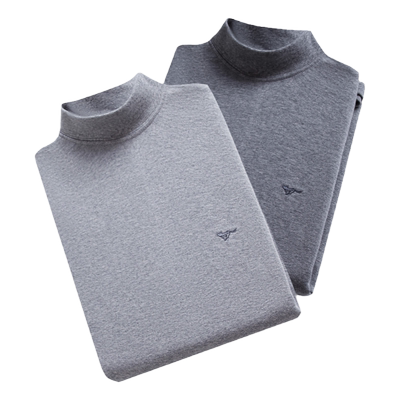 棉毛衫保暖内衣七匹狼男中领秋衣