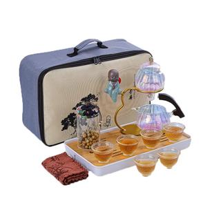 耐热玻璃功夫茶具便携式旅行包家用茶盘礼品套装户外活动车载茶具