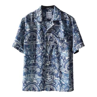 港风十足!复古风！ 古巴领设计！夏季外贸男士外贸时尚短袖花衬衫