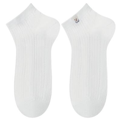 moremoli可爱短袜女生刺绣小熊袜