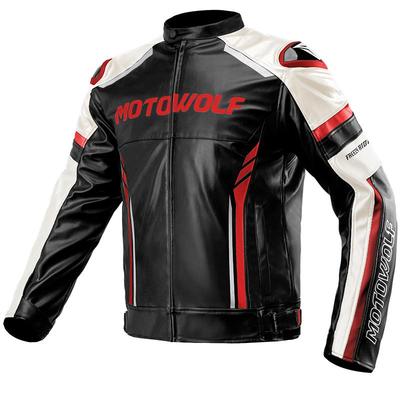 摩多狼摩托车骑行服防摔保暖皮衣