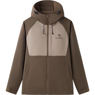 骆驼男装夹克款防水秋冬防风保暖户外运动登山潮流时尚连帽外套