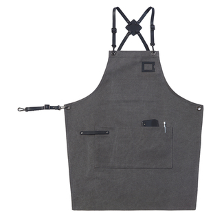 Virgo六色可选 双肩帆布咖啡师奶茶店花艺师餐厅工作围裙定制logo