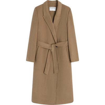 翻领中长款毛呢外套播通勤