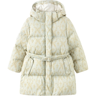 巴拉巴拉高端线女童羽绒服冬季新款童装儿童白鹅绒外套洋气长款厚