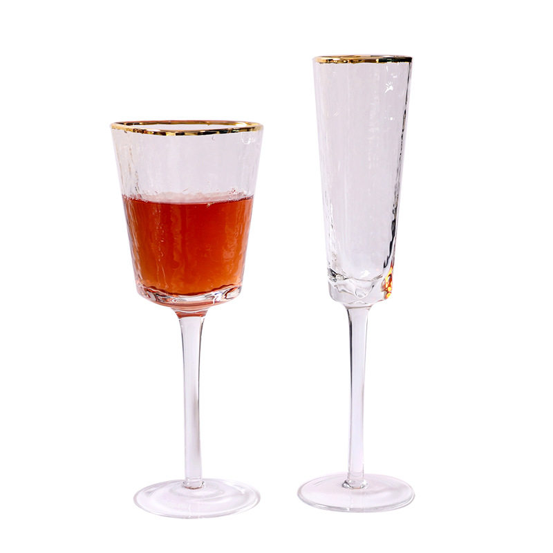 轻奢高脚杯金边红酒杯展厅酒具