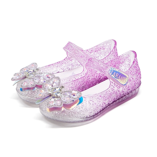 泰兰尼斯夏季新款公主水晶鞋凉鞋儿童果冻鞋女童闪灯鞋女孩发光鞋