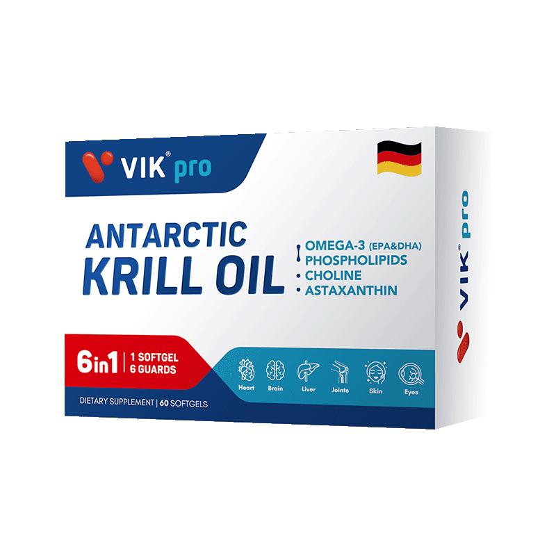 德国VIKpro进口金标纯南极磷虾油73%海洋磷脂鱼油升级omega3胶囊