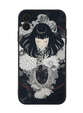 怪诞少女素色原稿当代艺术家山本タカト手机壳适用iphone安卓定制
